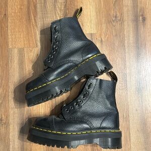 SINCLAIR MILLED NAPPA LEATHER PLATFORM BOOTS Worn once. Too small.